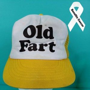 Vintage 80s Old Fart Snapback Mesh Trucker Hat Cap